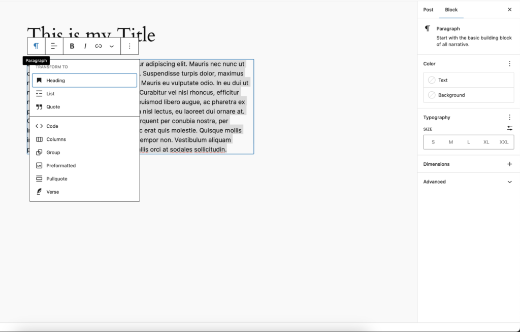 Format WordPress Post